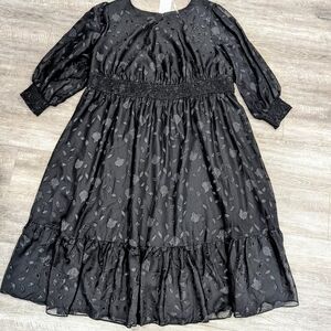 Ever Pretty Black Burn Out Chiffon Delicate Women's Dress Size 26